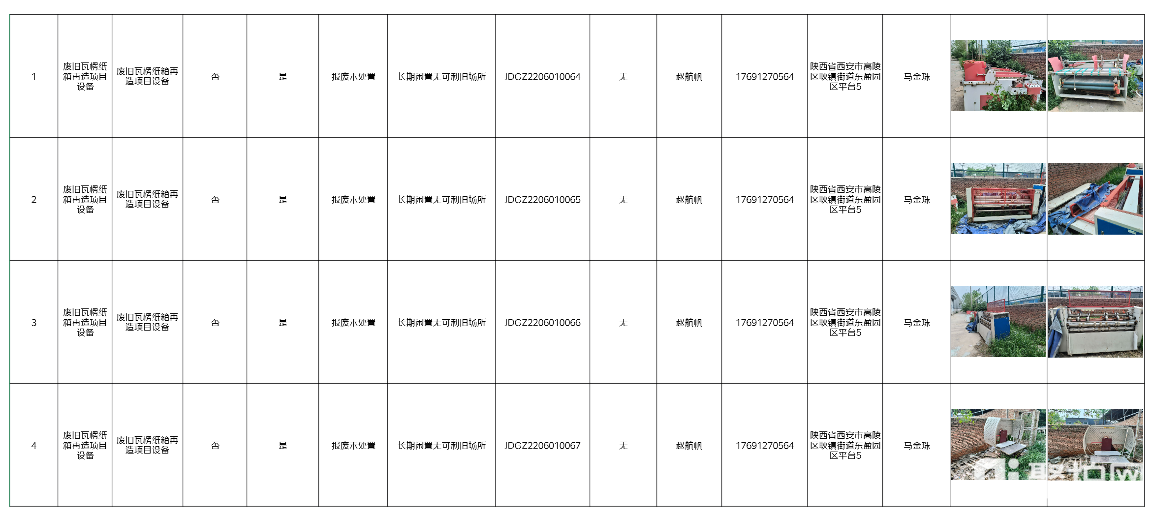 物流设备-废旧瓦楞纸箱再造项目设备1批