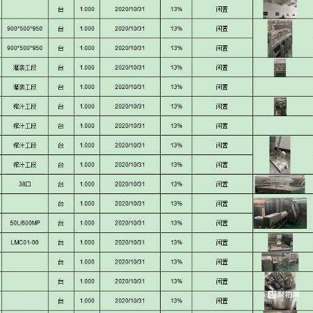 榨汁机、杀菌机等设备一批