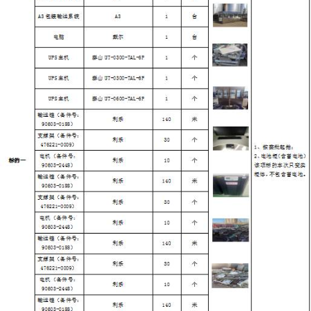蓄电池及电机等一批